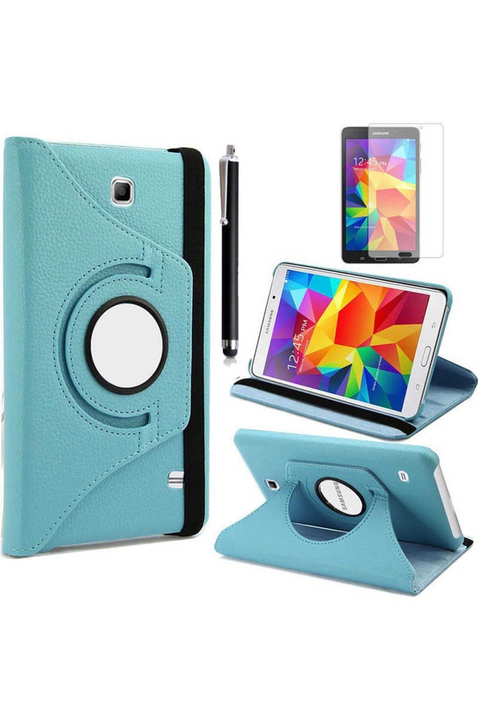 [RNZ-TA21118] Samsung Galaxy Tab 4 7.0 T230 Uyumlu Zore Dönebilen Standlı Kılıf (Mavi)