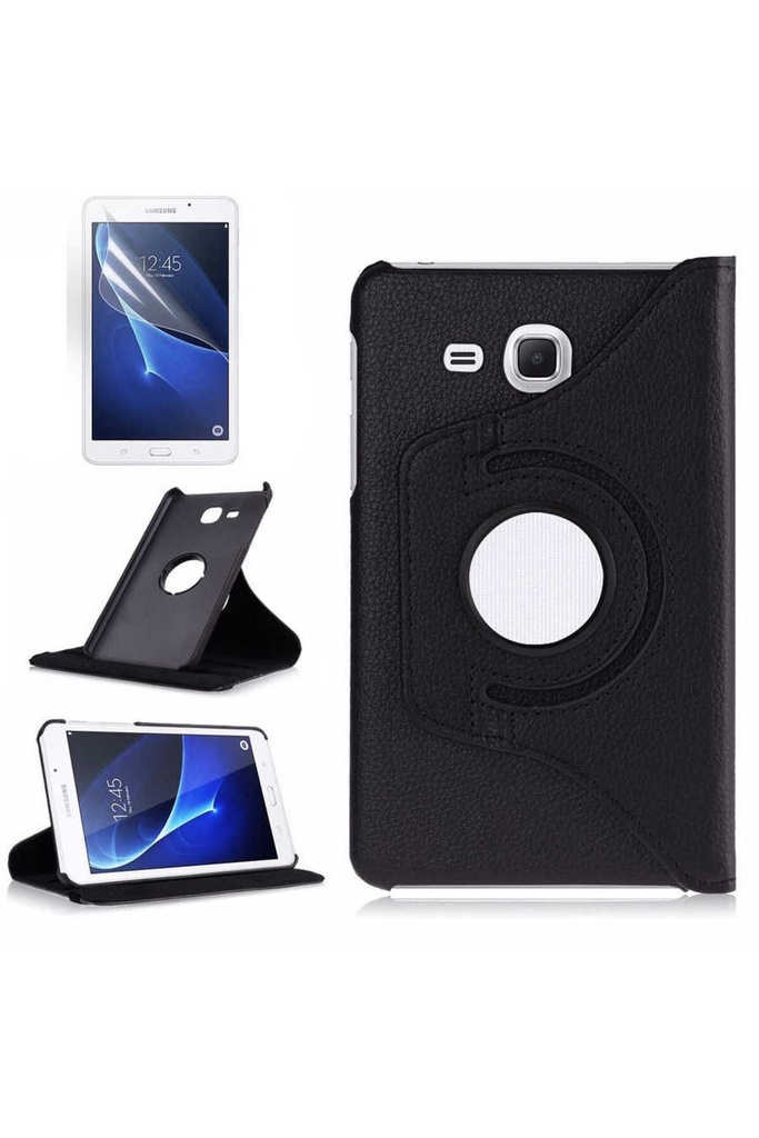 [RNZ-TA10924] Samsung Galaxy Tab 4 T280 Uyumlu Zore Dönebilen Standlı Kılıf (Siyah)