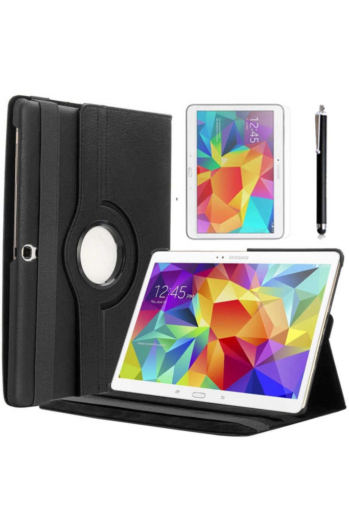 [RNZ-TA10945] Samsung Galaxy Tab 4 10.1 T530 Uyumlu Zore Dönebilen Standlı Kılıf (Siyah)