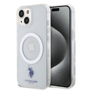 Apple iPhone 15 Uyumlu Kılıf U.S. Polo Assn. Orjinal Lisanslı M-safe Şarj Özellikli Transparan Tasarım Kapak