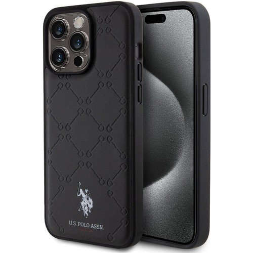 Apple iPhone 15 Pro Max Uyumlu Kılıf U.S. Polo Assn. Orjinal Lisanslı HS Desenli Baskı Logolu Suni Deri Kapak