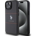Apple iPhone 15 Plus Uyumlu Kılıf U.S. Polo Assn. Orjinal Lisanslı Deri Şeritli Logo Dizayn Kapak