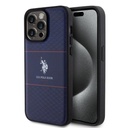 Apple iPhone 15 Pro Max Uyumlu Kılıf U.S. Polo Assn. Orjinal Lisanslı Deri Şeritli Logo Dizayn Kapak