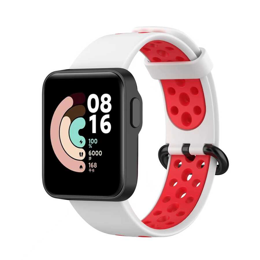 Xiaomi Redmi Watch 2 Lite Uyumlu Kordon Silikon Esnek Yumuşak Delikli Spor KRD-02 Kayış