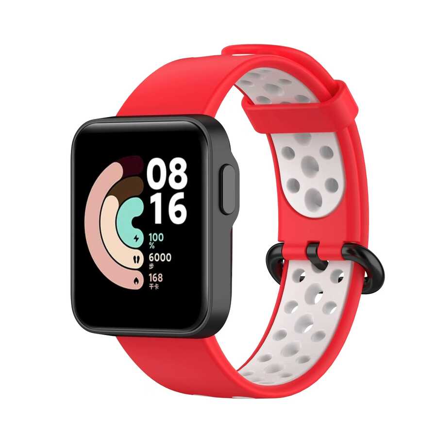 Xiaomi Redmi Watch 2 Lite Uyumlu Kordon Silikon Esnek Yumuşak Delikli Spor KRD-02 Kayış