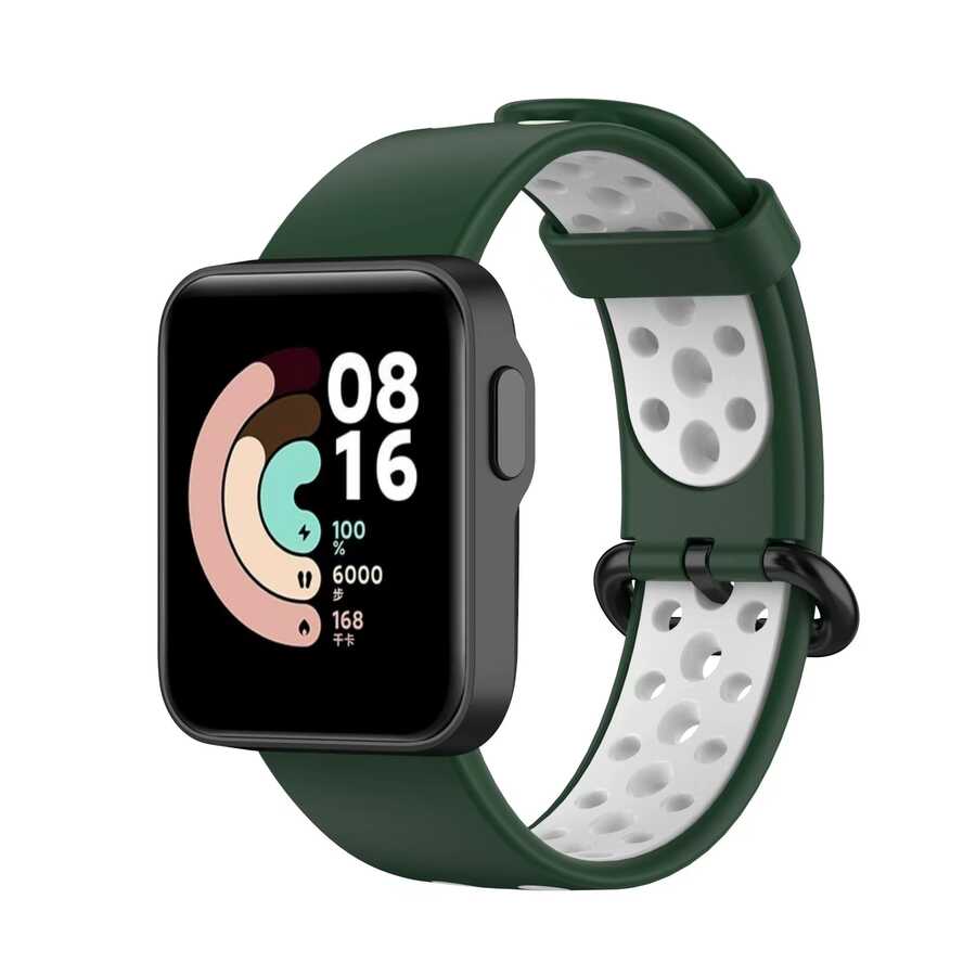 Xiaomi Redmi Watch 2 Lite Uyumlu Kordon Silikon Esnek Yumuşak Delikli Spor KRD-02 Kayış