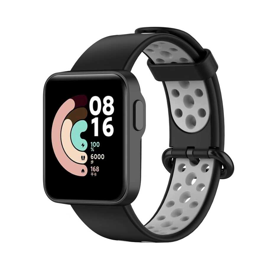 Xiaomi Redmi Watch 2 Lite Uyumlu Kordon Silikon Esnek Yumuşak Delikli Spor KRD-02 Kayış