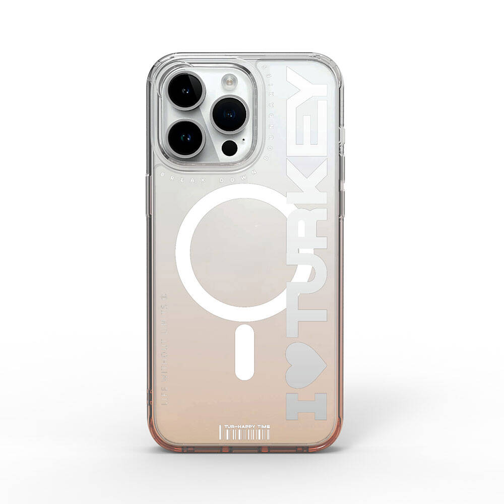 Apple iPhone 15 Pro Max Uyumlu Kılıf M-safe Şarj Özellikli Transparan Renk Geçişli Wiwu Turkey C Serisi Kapak