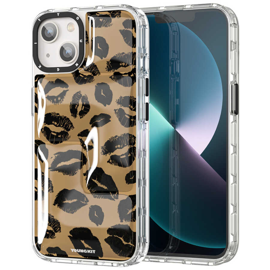 Apple iPhone 13 Uyumlu Kılıf YoungKit Leopard Article Serisi Kapak