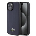 Apple iPhone 15 Uyumlu Kılıf Lacoste Orjinal Lisanslı PU Pike Desenli Arka Yüzey İkonik Timsah Dokuma Logolu Kapak