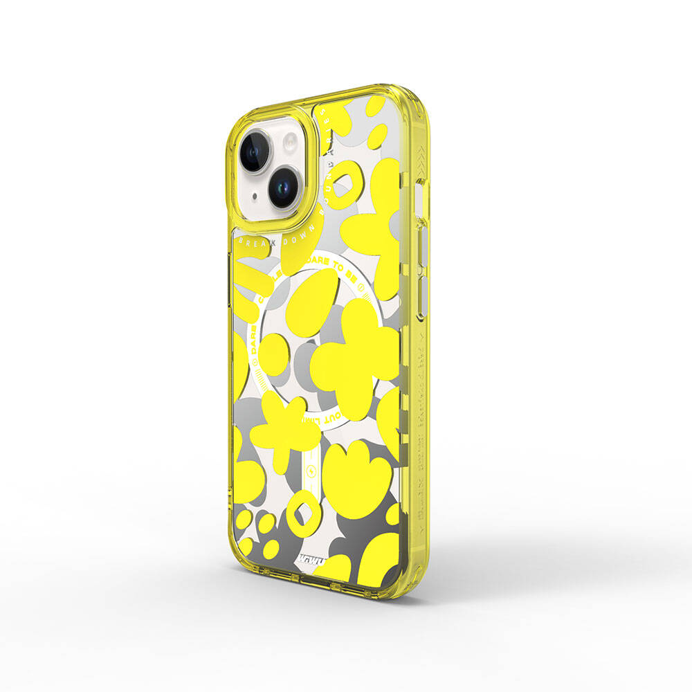 Apple iPhone 15 Uyumlu Kılıf M-safe Şarj Özellikli Boya Desenli Wiwu Fluorescent G Serisi Kapak
