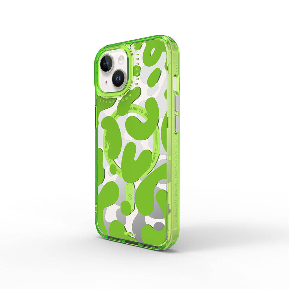 Apple iPhone 15 Uyumlu Kılıf M-safe Şarj Özellikli Boya Desenli Wiwu Fluorescent G Serisi Kapak