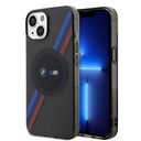 Apple iPhone 14 Uyumlu Kılıf BMW M-safe Şarj Özellikli Transparan 3 Renkli Şerit Dizayn Kapak