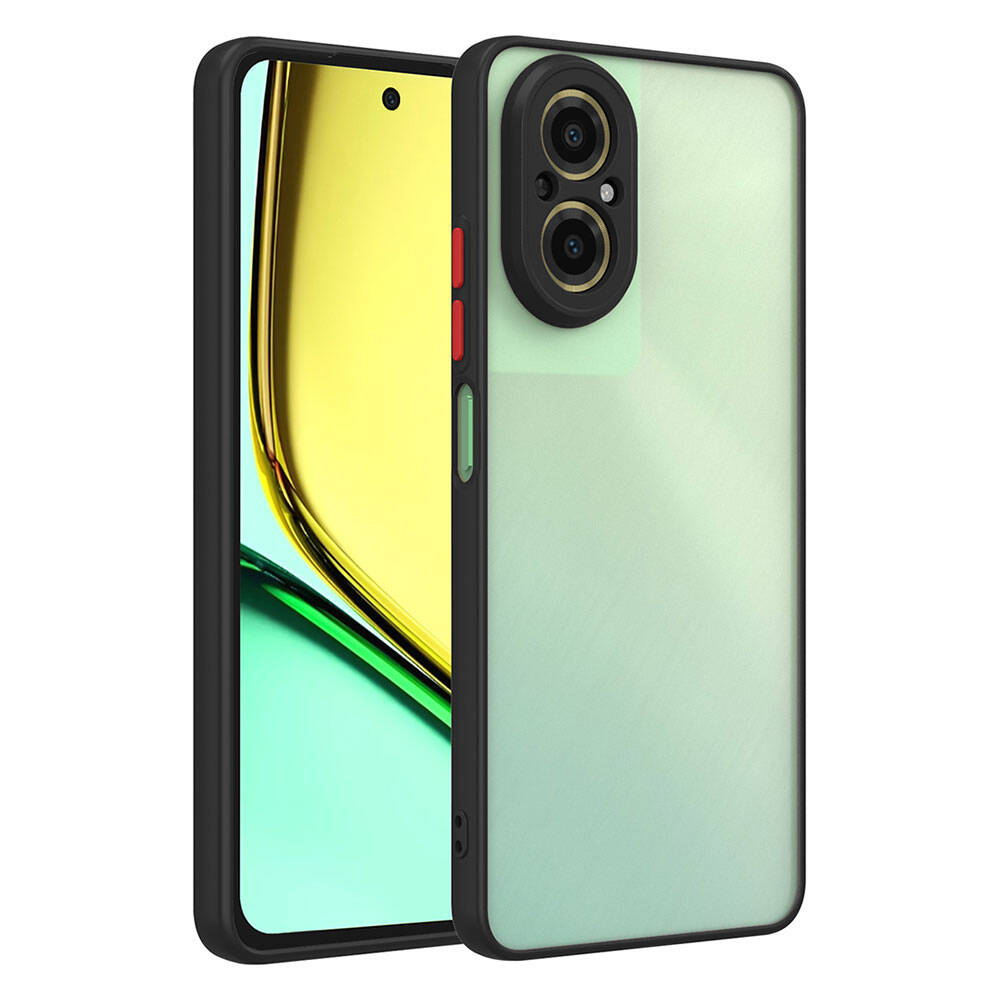 [RNZ-TA106104] Realme 12 Lite Uyumlu Kılıf Zore Hux Kapak (Siyah)