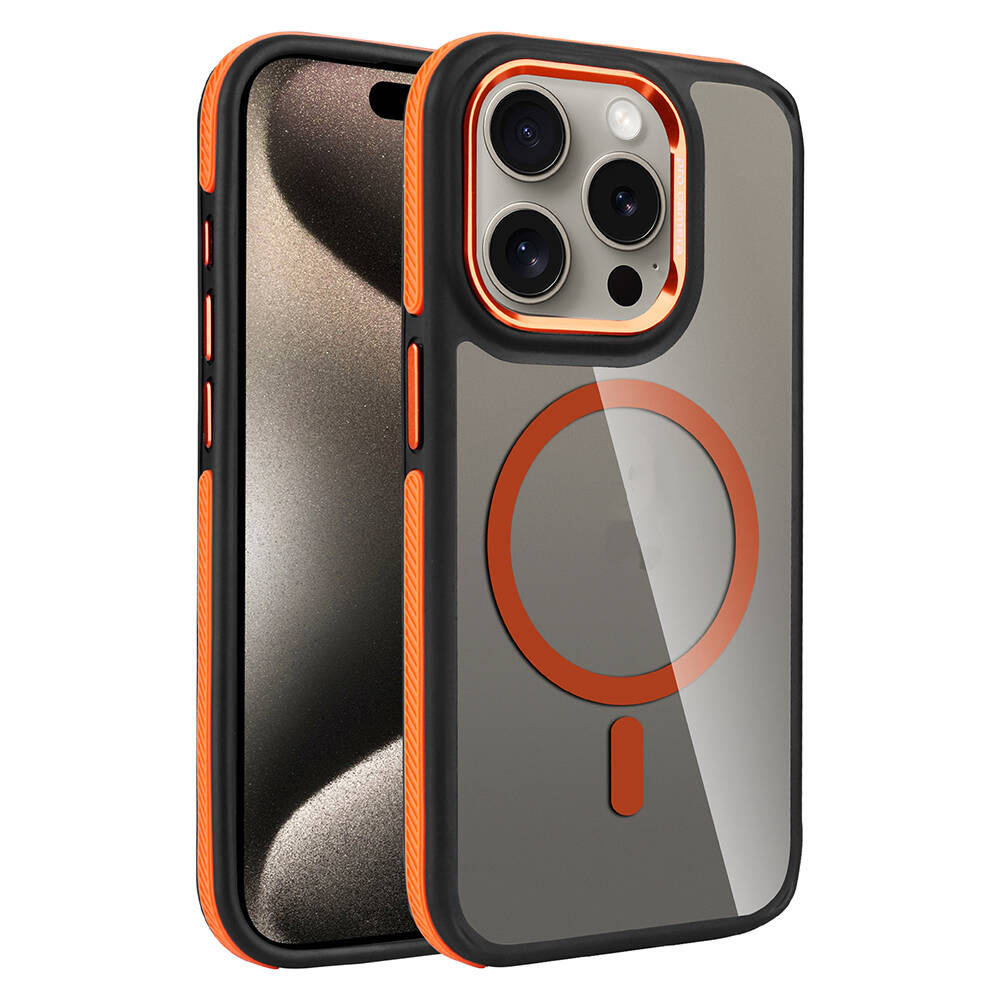 Apple iPhone 15 Pro Max Uyumlu Kılıf M-safe Şarj Özellikli Mat Görünümlü Zore Solo Kapak