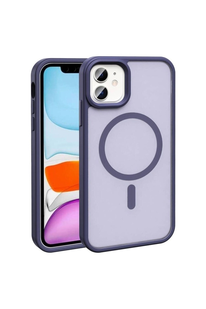 Apple iPhone 11 Uyumlu Kılıf M-safe Şarj Özellikli Mat Arka Yüzey Zore Sio Kapak