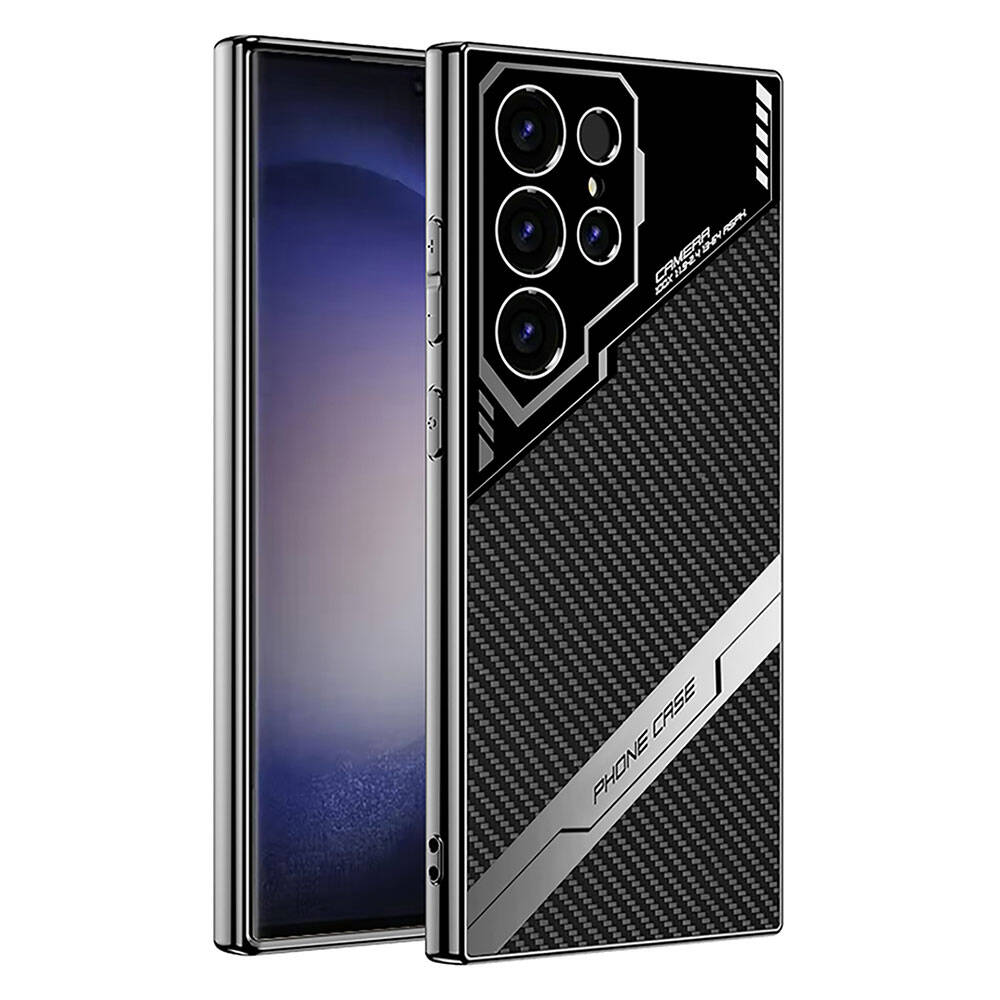 Samsung Galaxy S23 Ultra Uyumlu Kılıf Kamera Korumalı Karbon Tasarım Zore Yeni Seri Procase Kapak