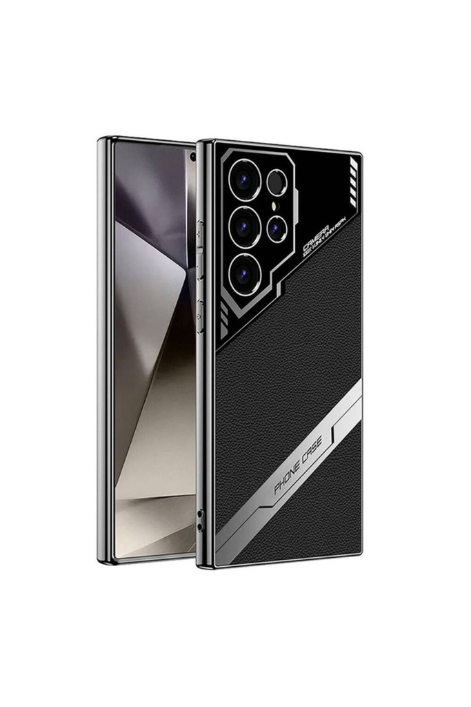 [RNZ-TA105843] Samsung Galaxy S24 Ultra Uyumlu Kılıf Kamera Korumalı Suni Deri Tasarım Zore Yeni Seri Procase Kapak (Siyah)