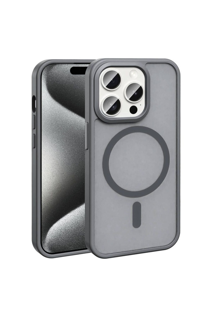 Apple iPhone 15 Pro Max Uyumlu Kılıf M-safe Şarj Özellikli Mat Arka Yüzey Zore Sio Kapak