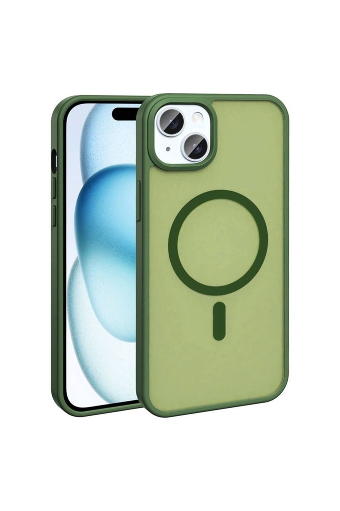 Apple iPhone 15 Uyumlu Kılıf M-safe Şarj Özellikli Mat Arka Yüzey Zore Sio Kapak