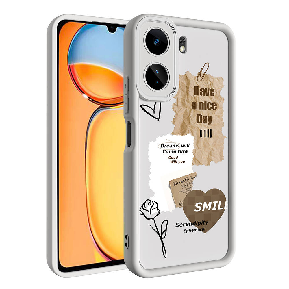 Xiaomi Poco C65 Uyumlu Kılıf Kamera Korumalı Baskılı Arka Yüzey Zore Klas Kapak