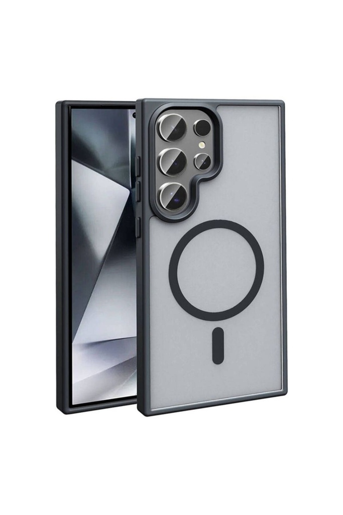 Samsung Galaxy S23 Ultra Uyumlu Kılıf M-safe Şarj Özellikli Mat Arka Yüzey Zore Sio Kapak