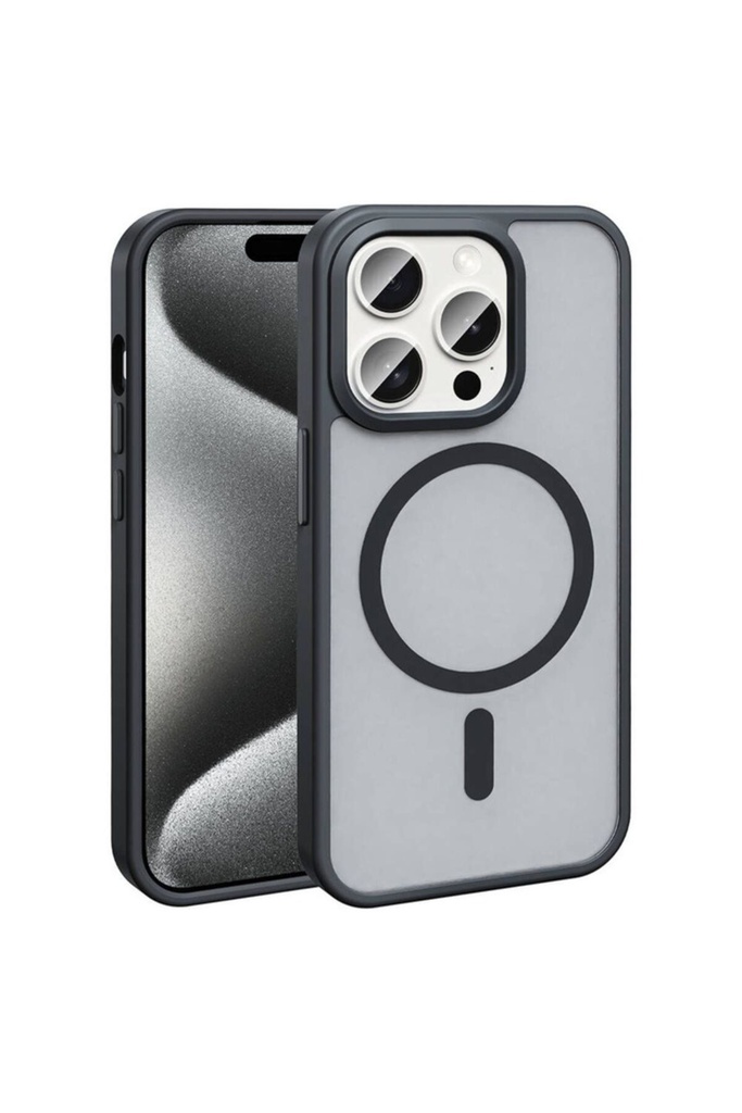 Apple iPhone 15 Pro Uyumlu Kılıf M-safe Şarj Özellikli Mat Arka Yüzey Zore Sio Kapak