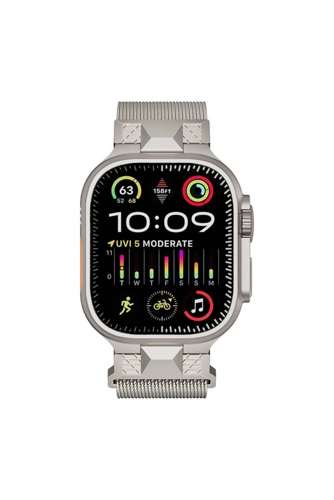 Apple Watch Ultra 49mm Uyumlu Zore KRD-107 Metal Hasır Kordon