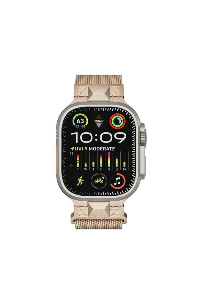 Apple Watch Ultra 49mm Uyumlu Zore KRD-107 Metal Hasır Kordon