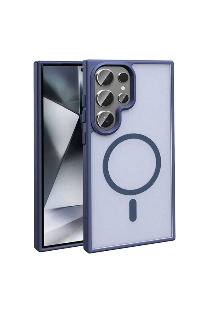 Samsung Galaxy S24 Ultra Uyumlu Kılıf M-safe Şarj Özellikli Mat Arka Yüzey Zore Sio Kapak