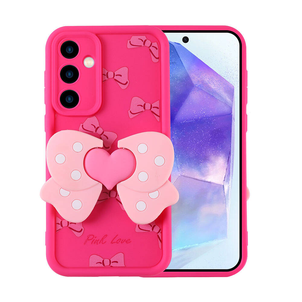[RNZ-TA106442] Samsung Galaxy A35 Uyumlu Kılıf Kamera Korumalı Figür Tasarımlı Zore Kapya Kapak (Pembe Koyu)