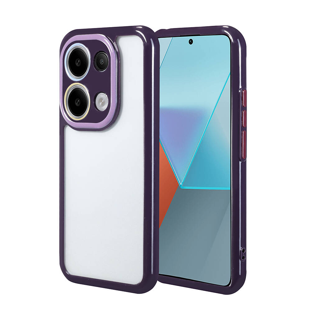 Xiaomi Redmi Note 13 Pro 4G Uyumlu Kılıf Kamera Korumalı Renkli Kenar ve Çerçeve Tasarımlı Zore Vitamin Kapak
