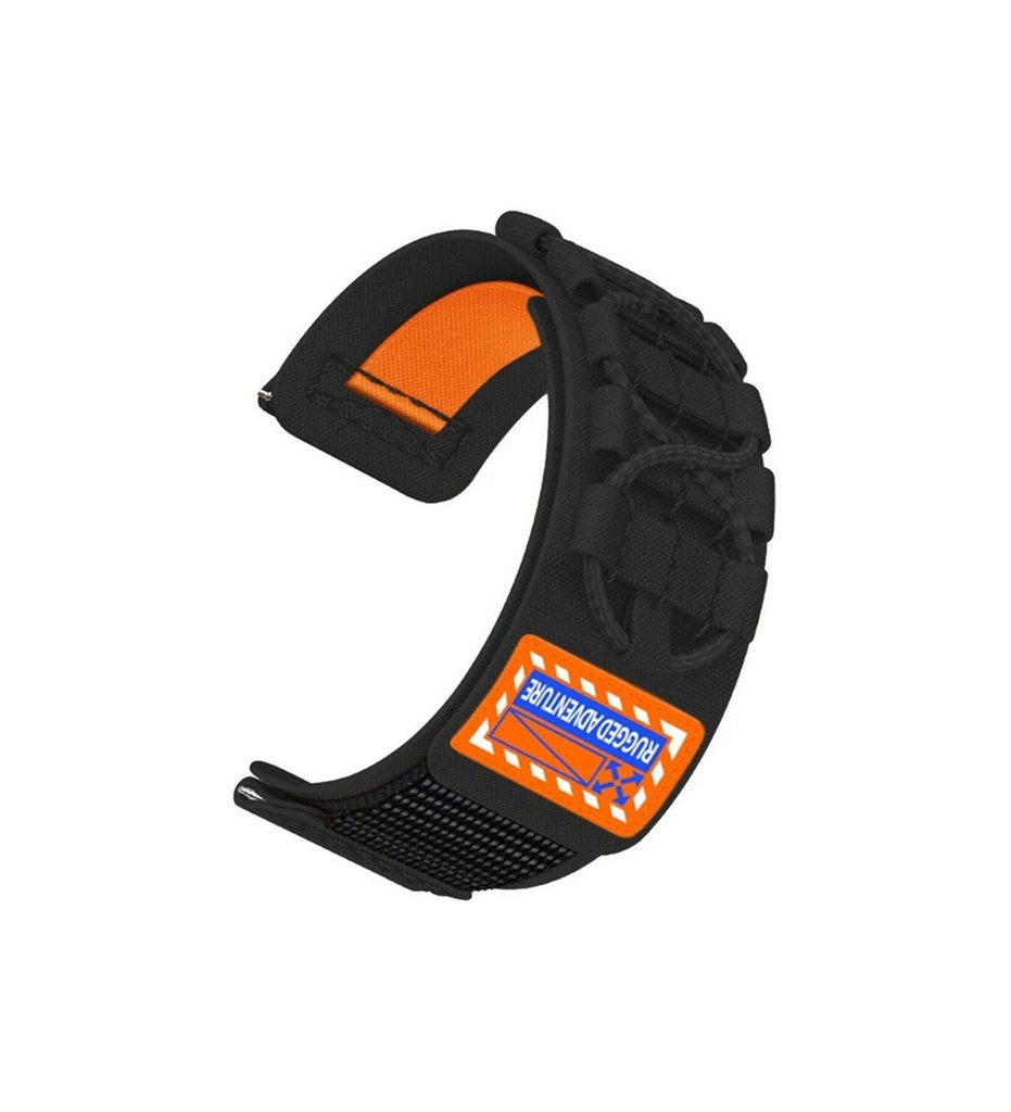 [RNZ-TA106641] Xiaomi  Amazfit Pace Uyumlu Zore KRD-112 22mm Orbital Örgülü Halat Tasarımlı Naylon Kumaş Hasır Kordon (Siyah)
