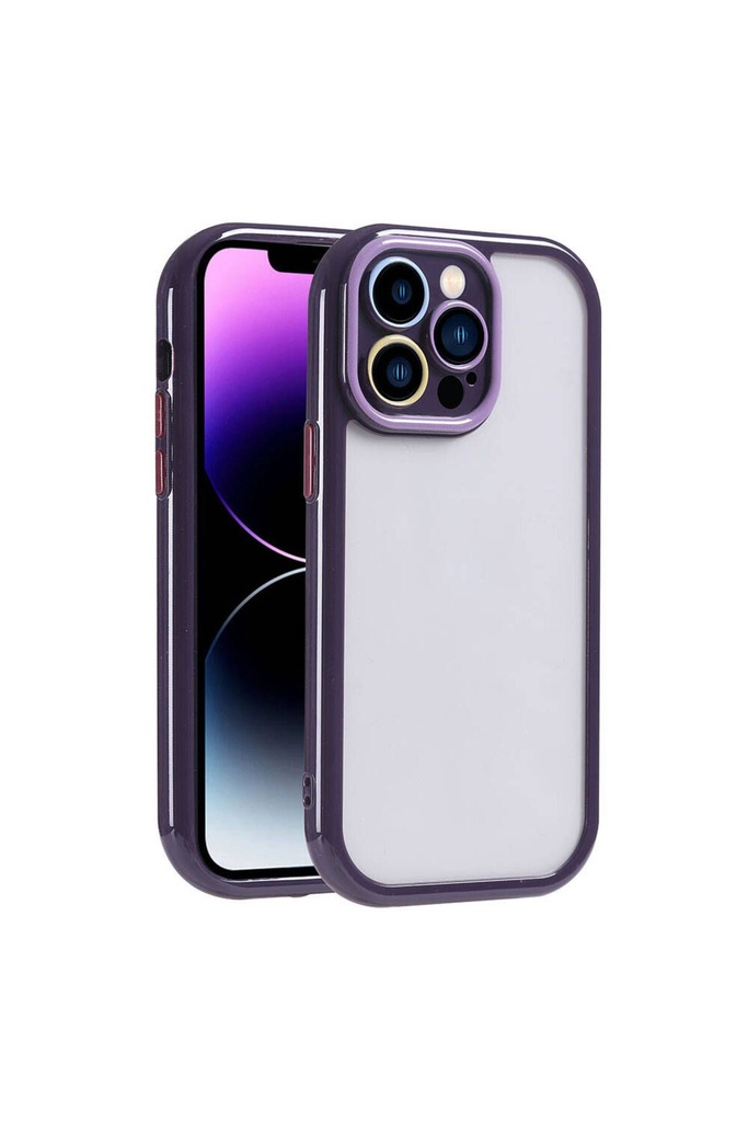 Apple iPhone 14 Pro Max Uyumlu Kılıf Kamera Korumalı Renkli Kenar ve Çerçeve Tasarımlı Zore Vitamin Kapak