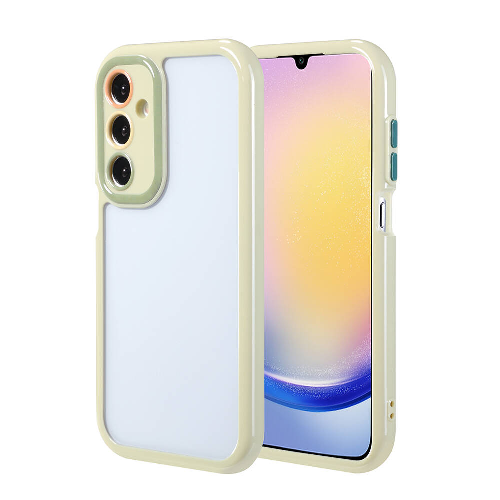 Samsung Galaxy A25 Uyumlu Kılıf Kamera Korumalı Renkli Kenar ve Çerçeve Tasarımlı Zore Vitamin Kapak