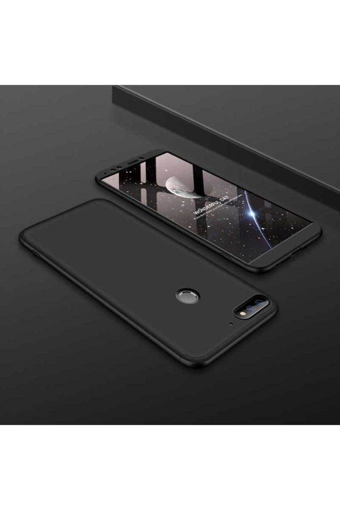 [RNZ-TA11515] Huawei Y7 2018 Uyumlu Kılıf Zore Ays Kapak (Siyah)