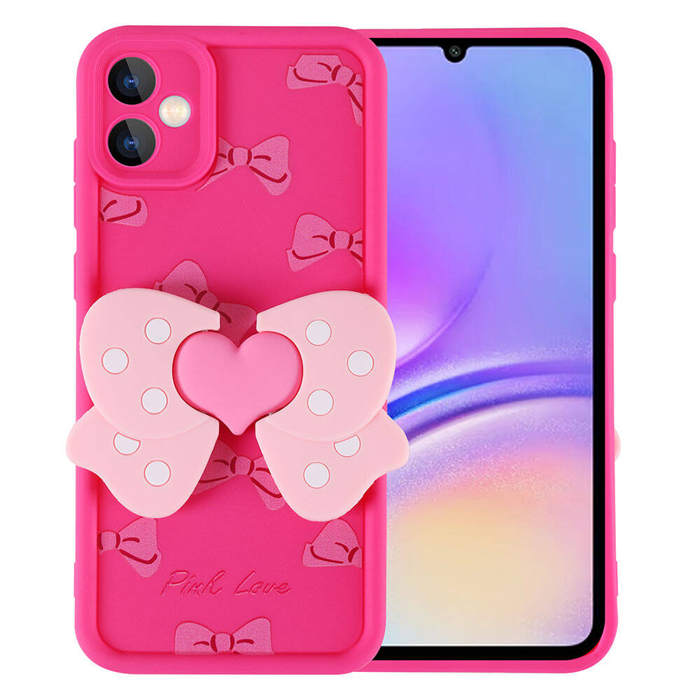 [RNZ-TA106557] Samsung Galaxy A05 Uyumlu Kılıf Kamera Korumalı Figür Tasarımlı Zore Kapya Kapak (Pembe Koyu)