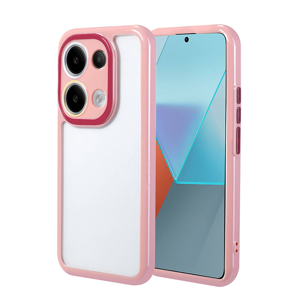 Xiaomi Poco M6 Pro 4G Uyumlu Kılıf Kamera Korumalı Renkli Kenar ve Çerçeve Tasarımlı Zore Vitamin Kapak