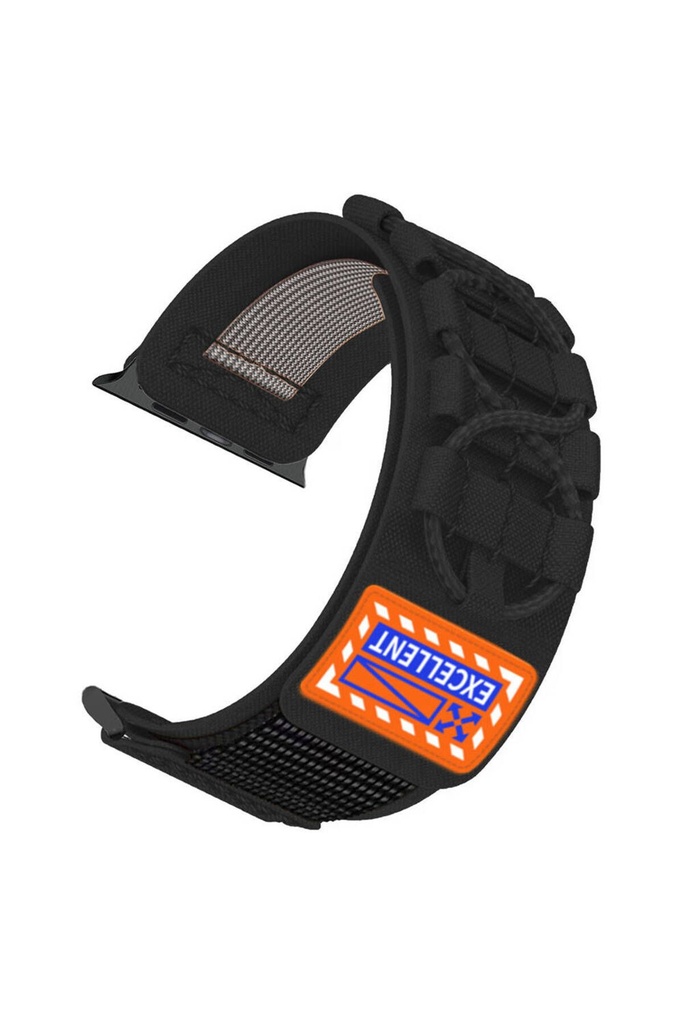 Apple Watch 7 41mm Uyumlu Zore KRD-112 Orbital Örgülü Halat Tasarımlı Naylon Kumaş Hasır Kordon