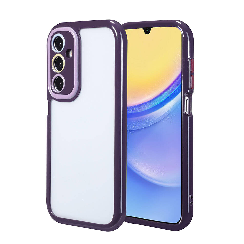 Samsung Galaxy A15 Uyumlu Kılıf Kamera Korumalı Renkli Kenar ve Çerçeve Tasarımlı Zore Vitamin Kapak