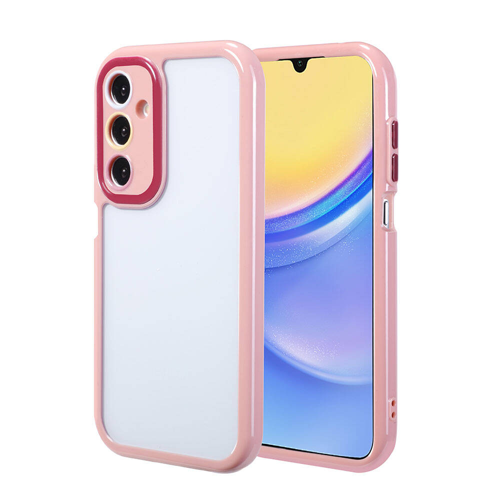Samsung Galaxy A15 Uyumlu Kılıf Kamera Korumalı Renkli Kenar ve Çerçeve Tasarımlı Zore Vitamin Kapak
