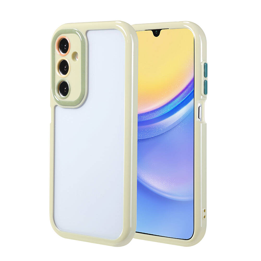 Samsung Galaxy A15 Uyumlu Kılıf Kamera Korumalı Renkli Kenar ve Çerçeve Tasarımlı Zore Vitamin Kapak