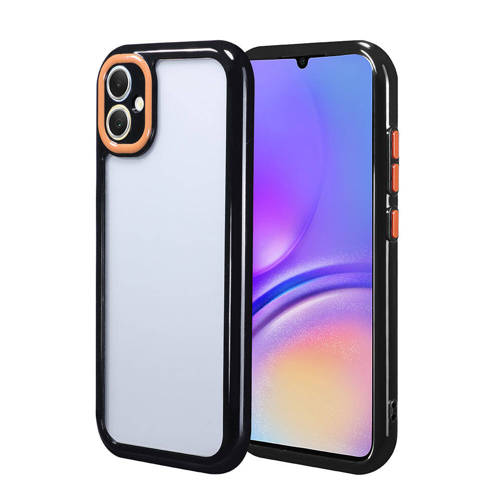 [RNZ-TA106316] Samsung Galaxy A05 Uyumlu Kılıf Kamera Korumalı Renkli Kenar ve Çerçeve Tasarımlı Zore Vitamin Kapak (Siyah)