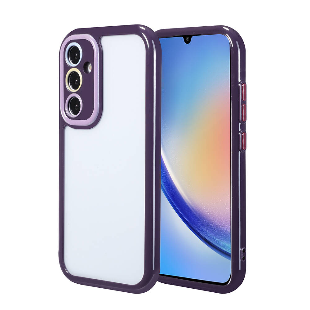 Samsung Galaxy A34 Uyumlu Kılıf Kamera Korumalı Renkli Kenar ve Çerçeve Tasarımlı Zore Vitamin Kapak