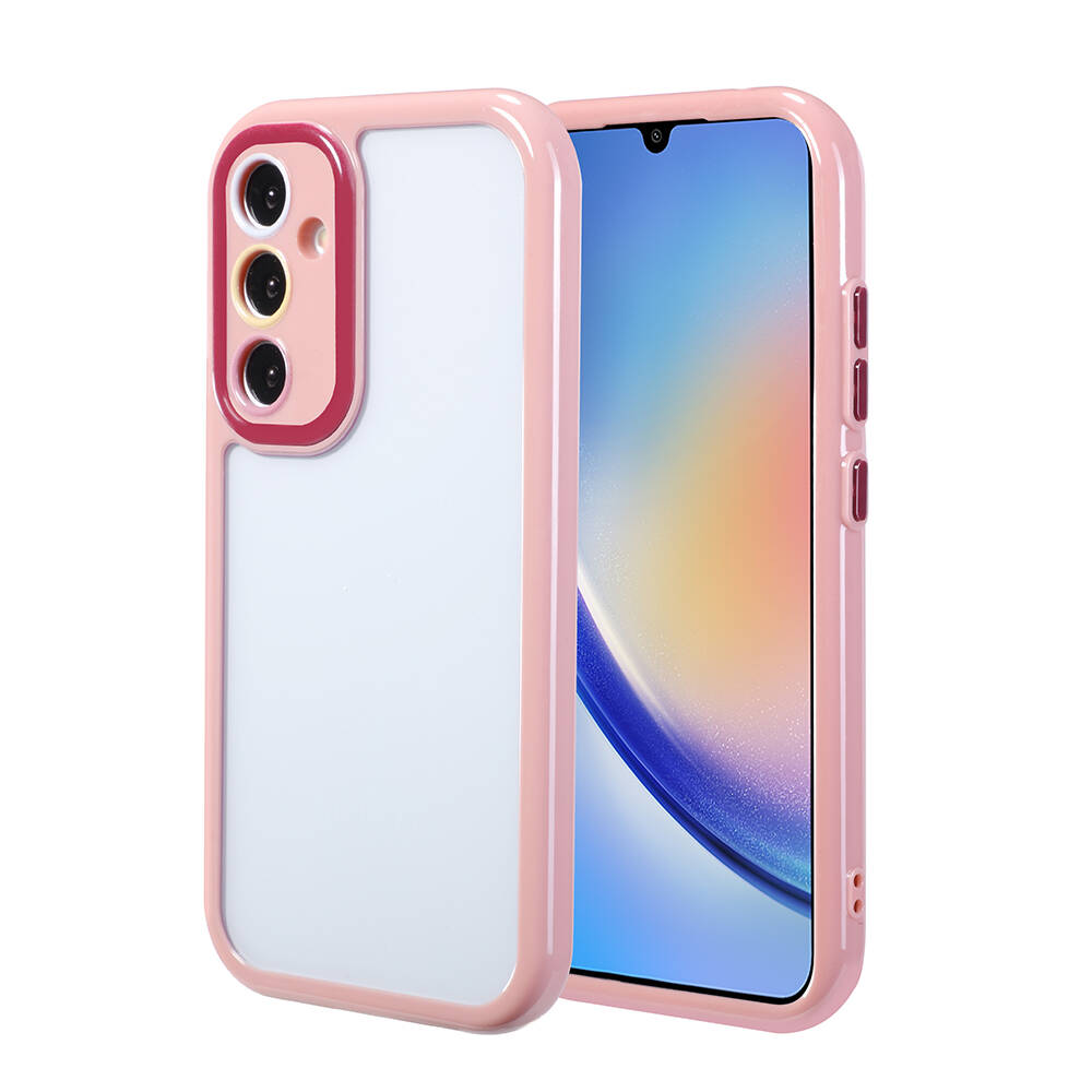 Samsung Galaxy A34 Uyumlu Kılıf Kamera Korumalı Renkli Kenar ve Çerçeve Tasarımlı Zore Vitamin Kapak