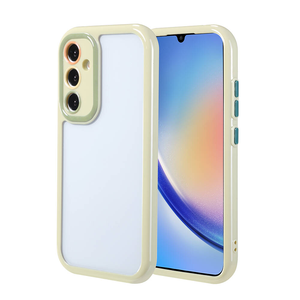 Samsung Galaxy A34 Uyumlu Kılıf Kamera Korumalı Renkli Kenar ve Çerçeve Tasarımlı Zore Vitamin Kapak