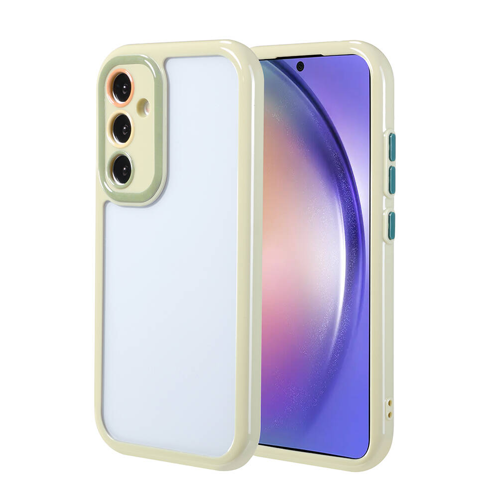 Samsung Galaxy A54 Uyumlu Kılıf Kamera Korumalı Renkli Kenar ve Çerçeve Tasarımlı Zore Vitamin Kapak