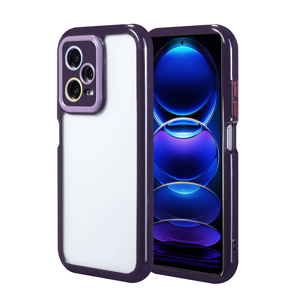 Xiaomi Redmi Note 12 Pro 5G Uyumlu Kılıf Kamera Korumalı Renkli Kenar ve Çerçeve Tasarımlı Zore Vitamin Kapak