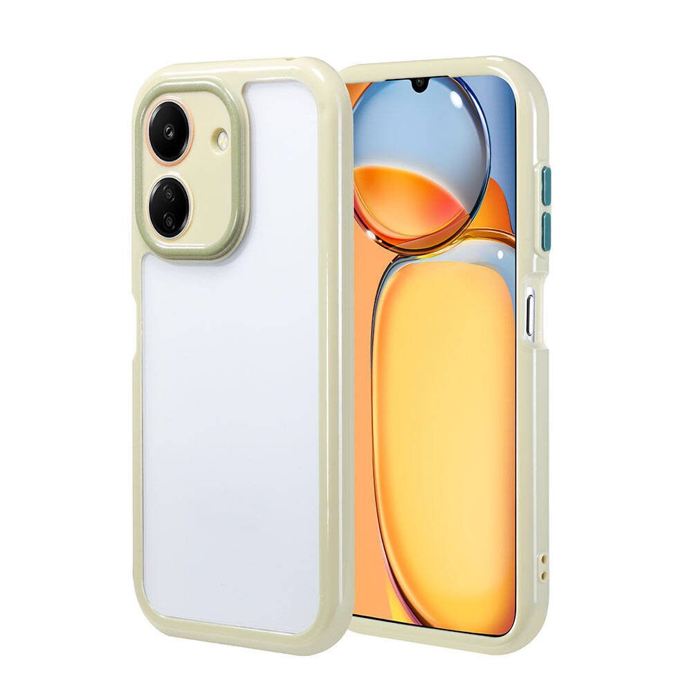 Xiaomi Poco C65 Uyumlu Kılıf Kamera Korumalı Renkli Kenar ve Çerçeve Tasarımlı Zore Vitamin Kapak