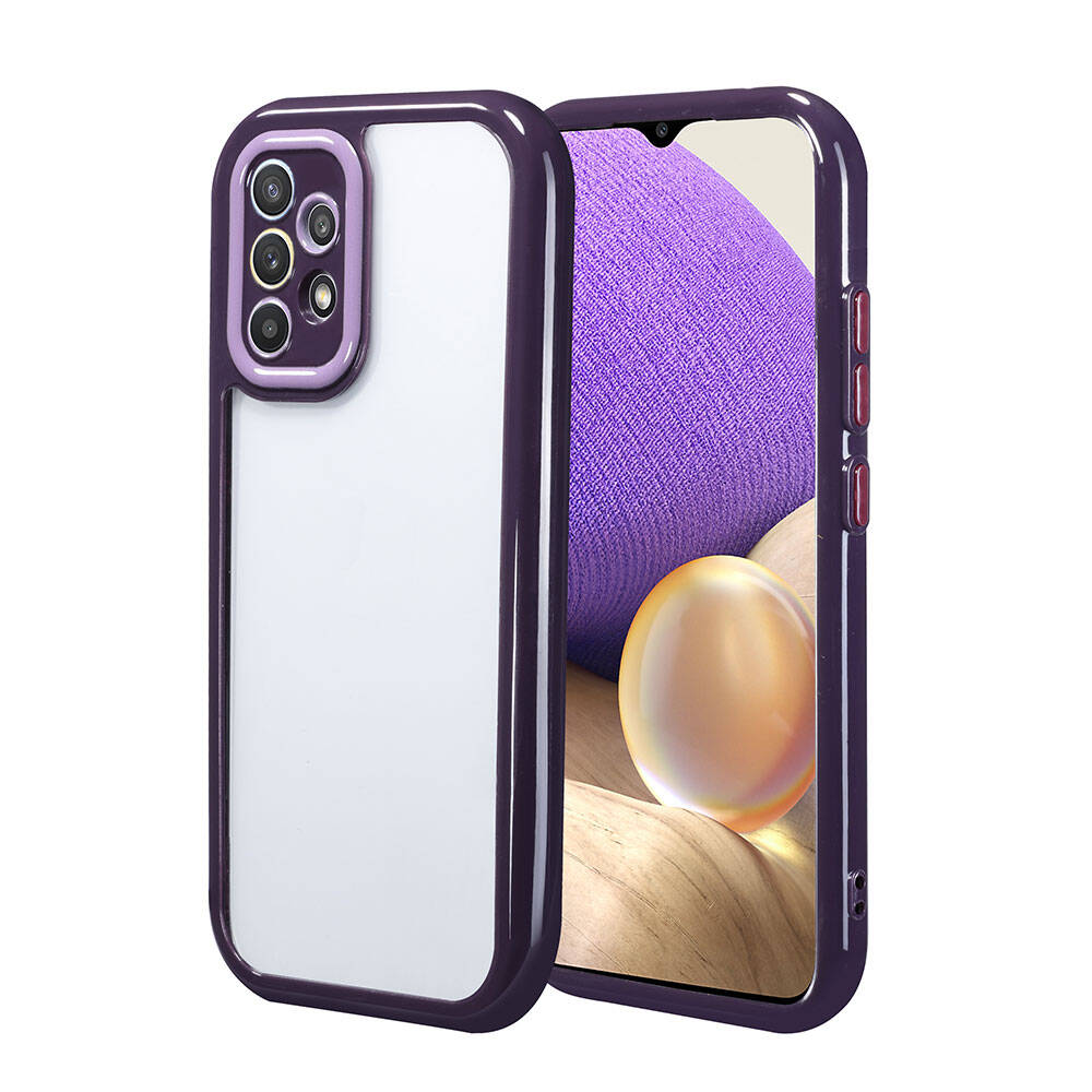 Samsung Galaxy A32 4G Uyumlu Kılıf Kamera Korumalı Renkli Kenar ve Çerçeve Tasarımlı Zore Vitamin Kapak
